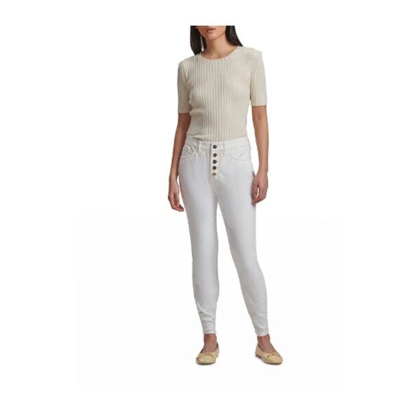 Jen7 High Waist Ankle Skinny Jeans in Clean White Size 18 - Picture 1 of 6